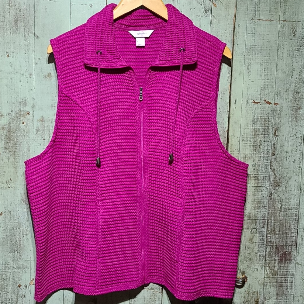 Cj banks bright pink full zipper vest.